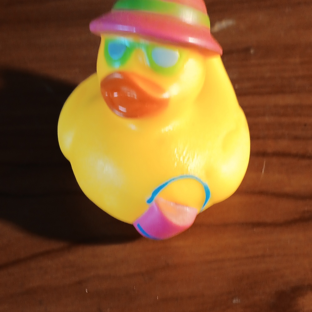 189. SUMMER BEACH RUBBER DUCKY WITH BUCKET